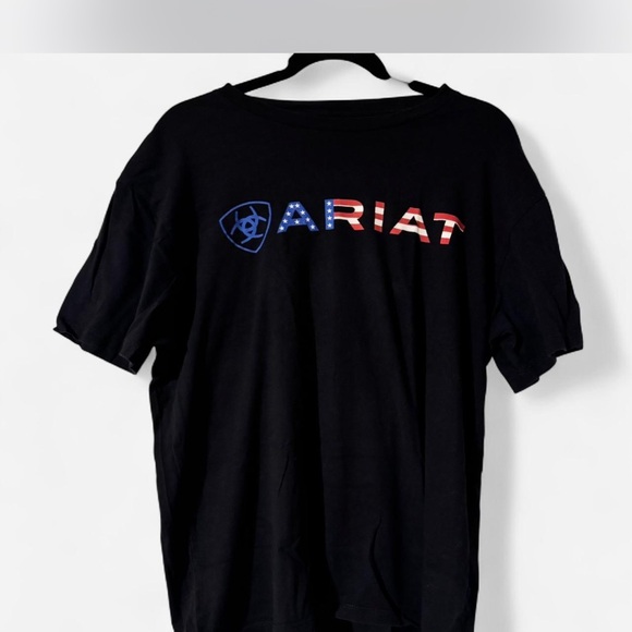 Ariat Men's Black Tee with Patriotic Logo - Picture 1 of 4